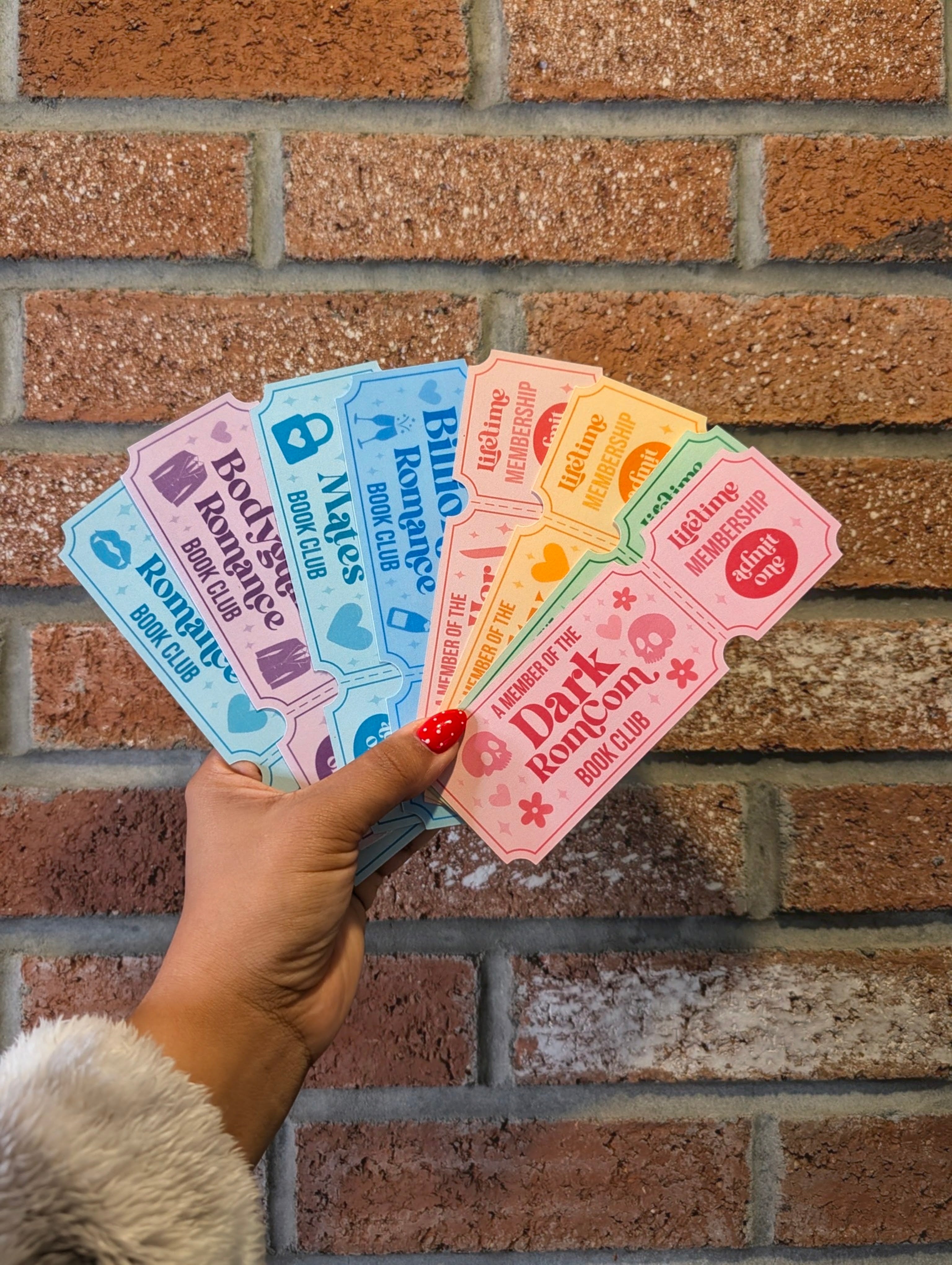 Romance Tropes "Admit One" Ticket Bookmark Collection (8-Piece Pack)