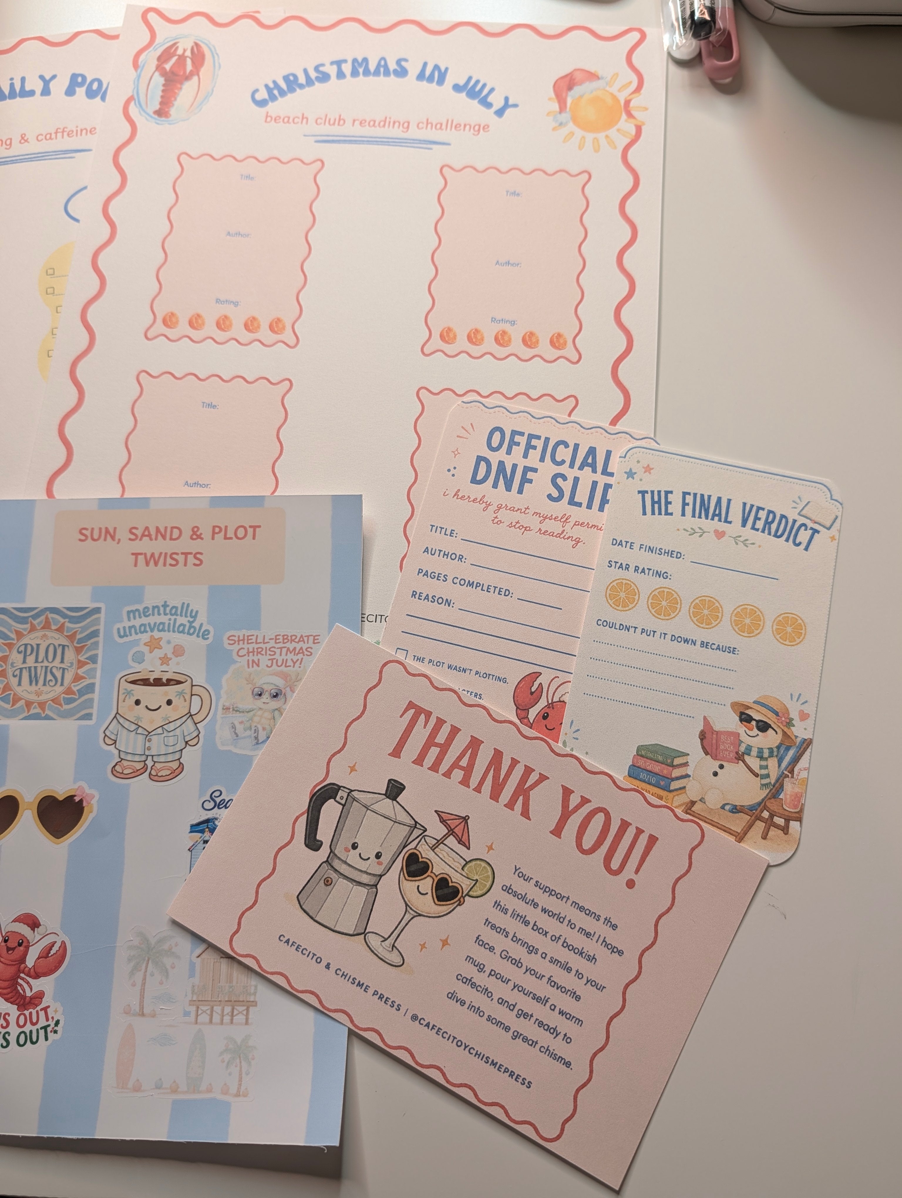 "Christmas in July" Beach Club Reading Tracker