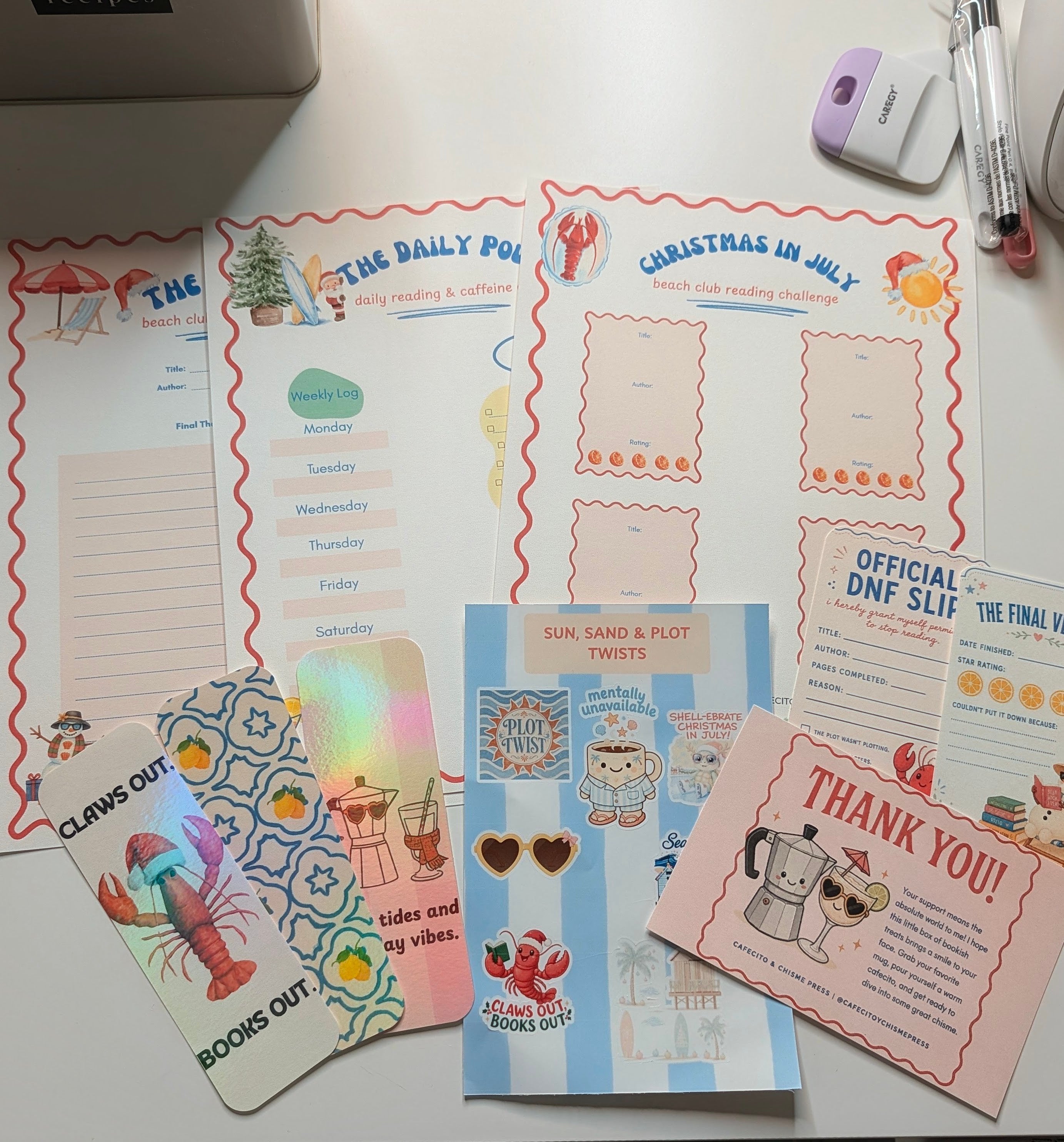 "Christmas in July" Beach Club Reading Tracker